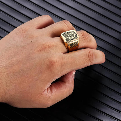 US Army – Engraved Men's Ring – Military Honor Cross Ring