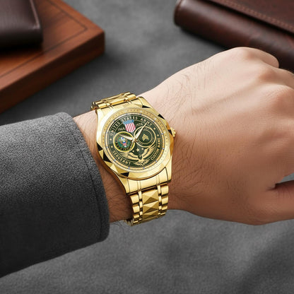 US Army – Diamond-Cut Bezel Watch – Forever Service Crest