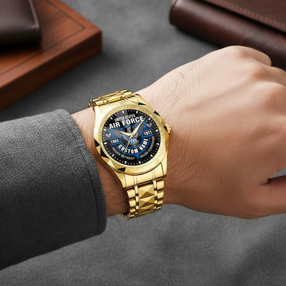 US Air Force – Diamond-Cut Bezel Watch – Commemorative Valor Dial