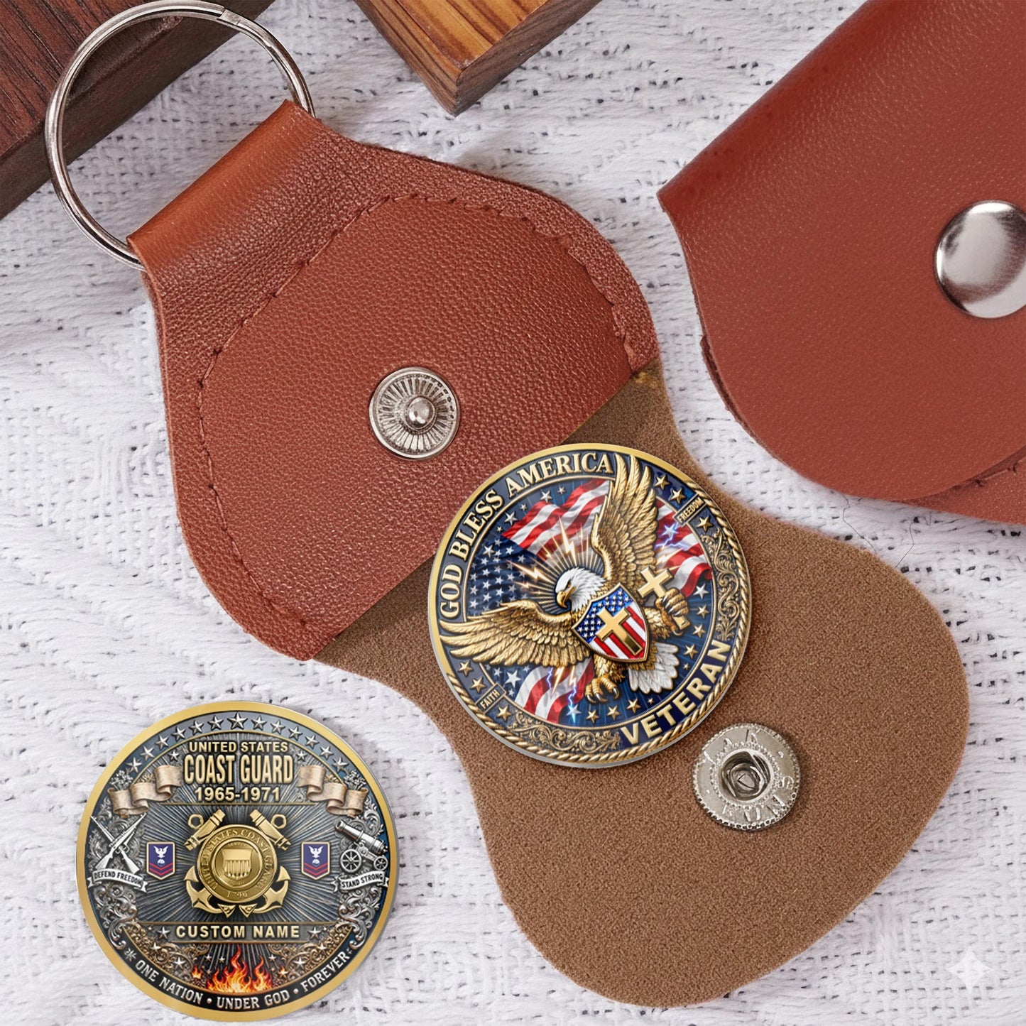 US Coast Guard – Military Printed Challenge Coin – God Bless Tribute Coin