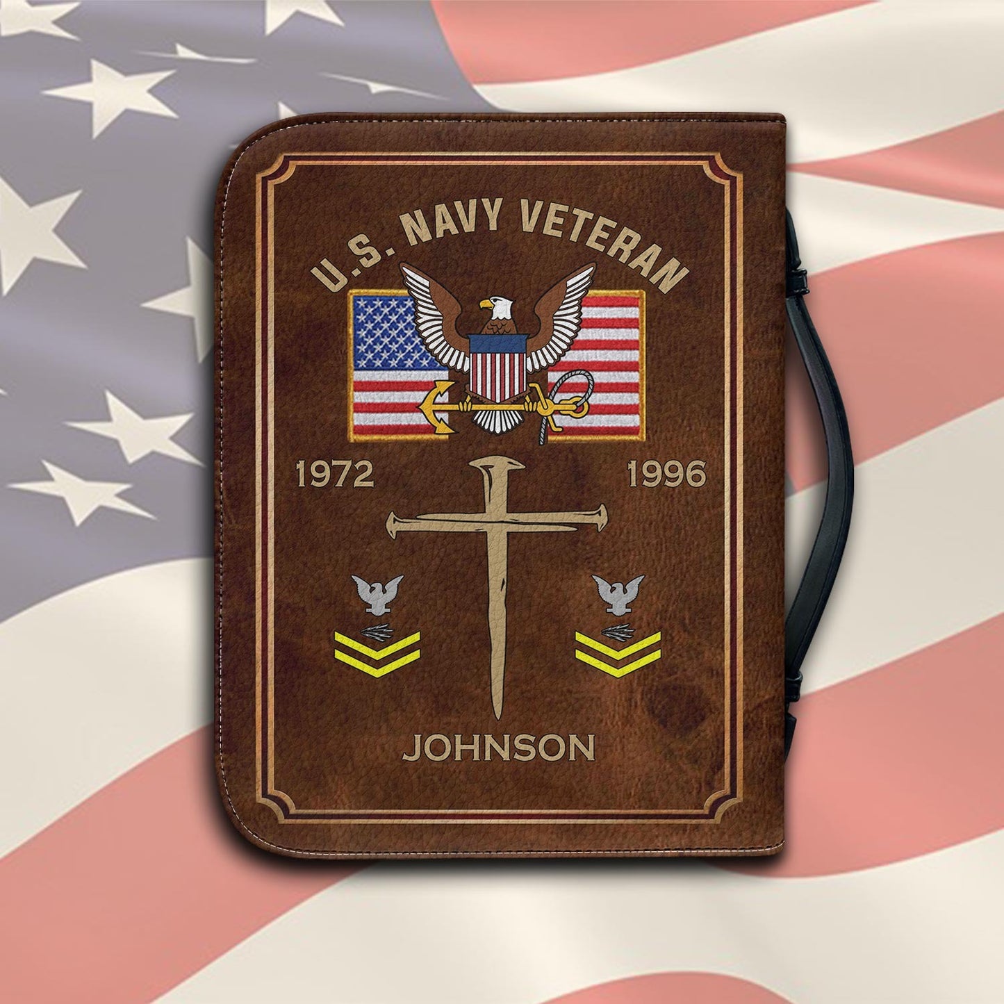 US Navy – Bible Cover – Veteran Faith Cross