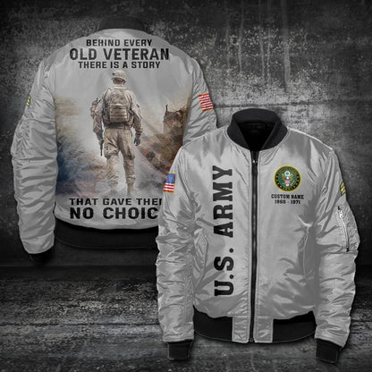 U.S Army – T-shirt –  BEHIND EVERY OLD VETERAN THERE IS A STORY