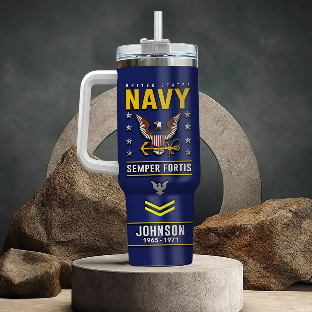 US Navy – Tumbler 40oz - Warrior Silhouette Graphic
