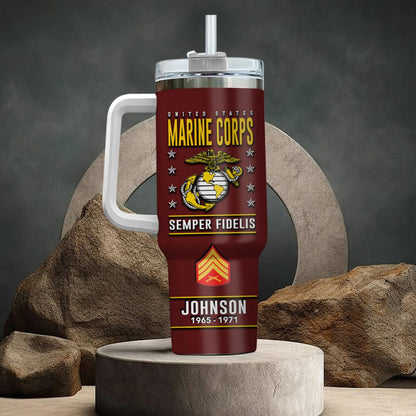 US Marine Corps – Tumbler 40oz - Warrior Silhouette Graphic