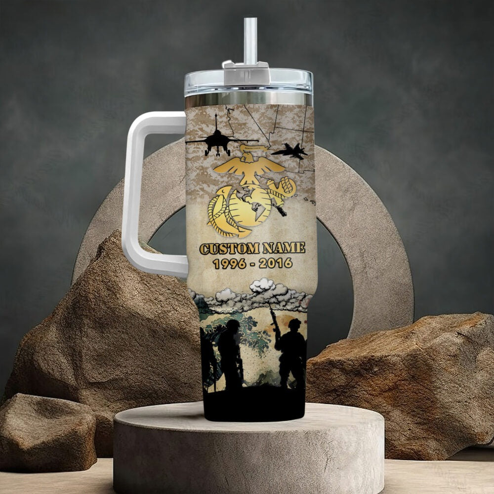 US Marine Corps – Tumbler 40oz - Golden Crest Tribute