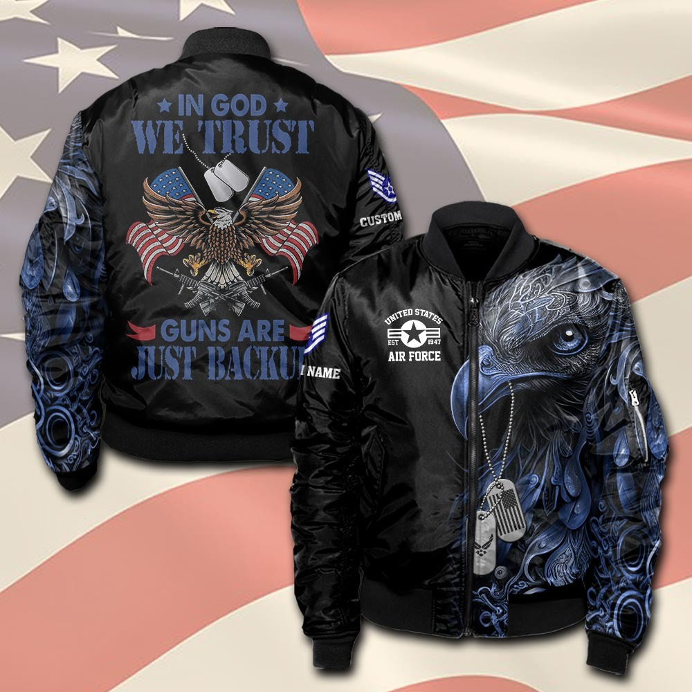 U.S Air Force – T-shirt – IN GOD WE TRUST-GUNS ARE JUST BACKUP