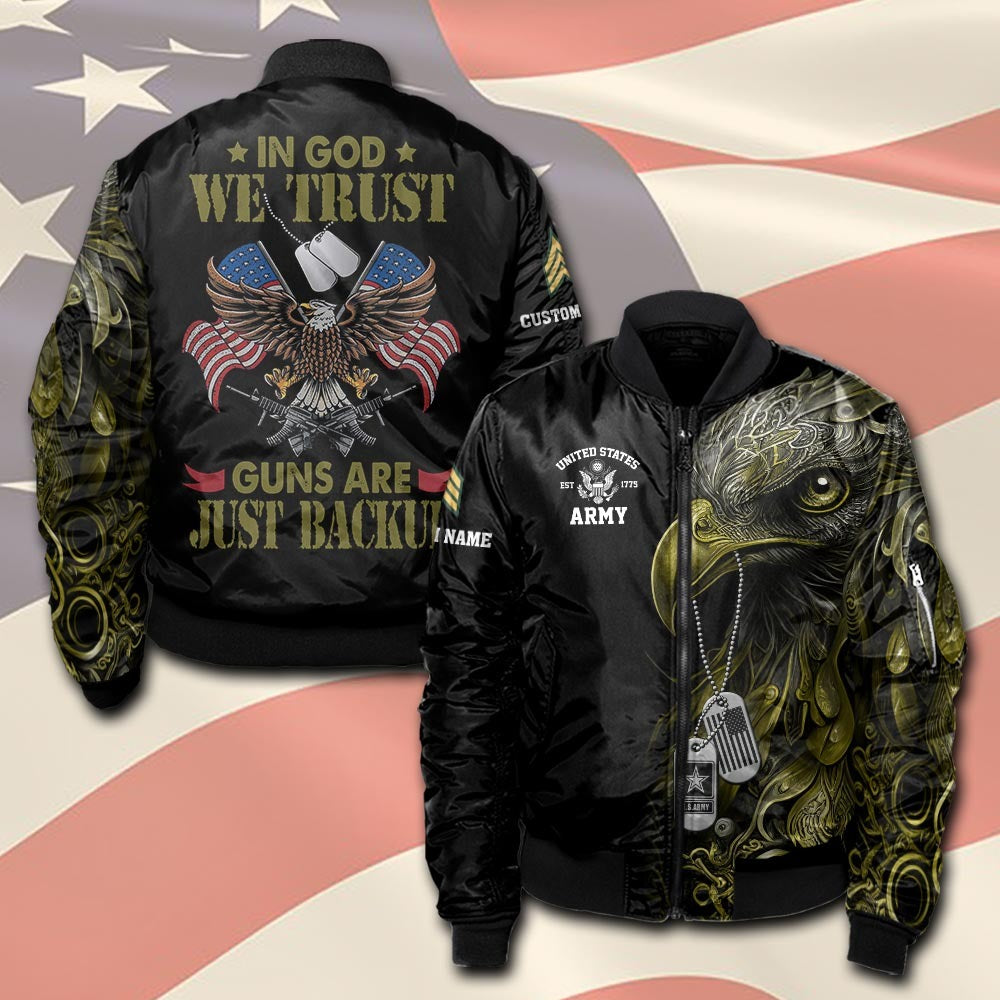 U.S Army – T-shirt – IN GOD WE TRUST-GUNS ARE JUST BACKUP