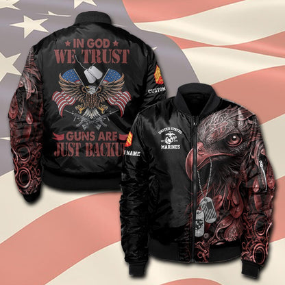 U.S Marine Corps – T-shirt – IN GOD WE TRUST-GUNS ARE JUST BACKUP