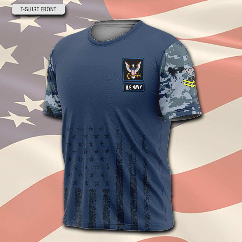 U.S Navy – T-shirt – Camo Sleeve Heritage