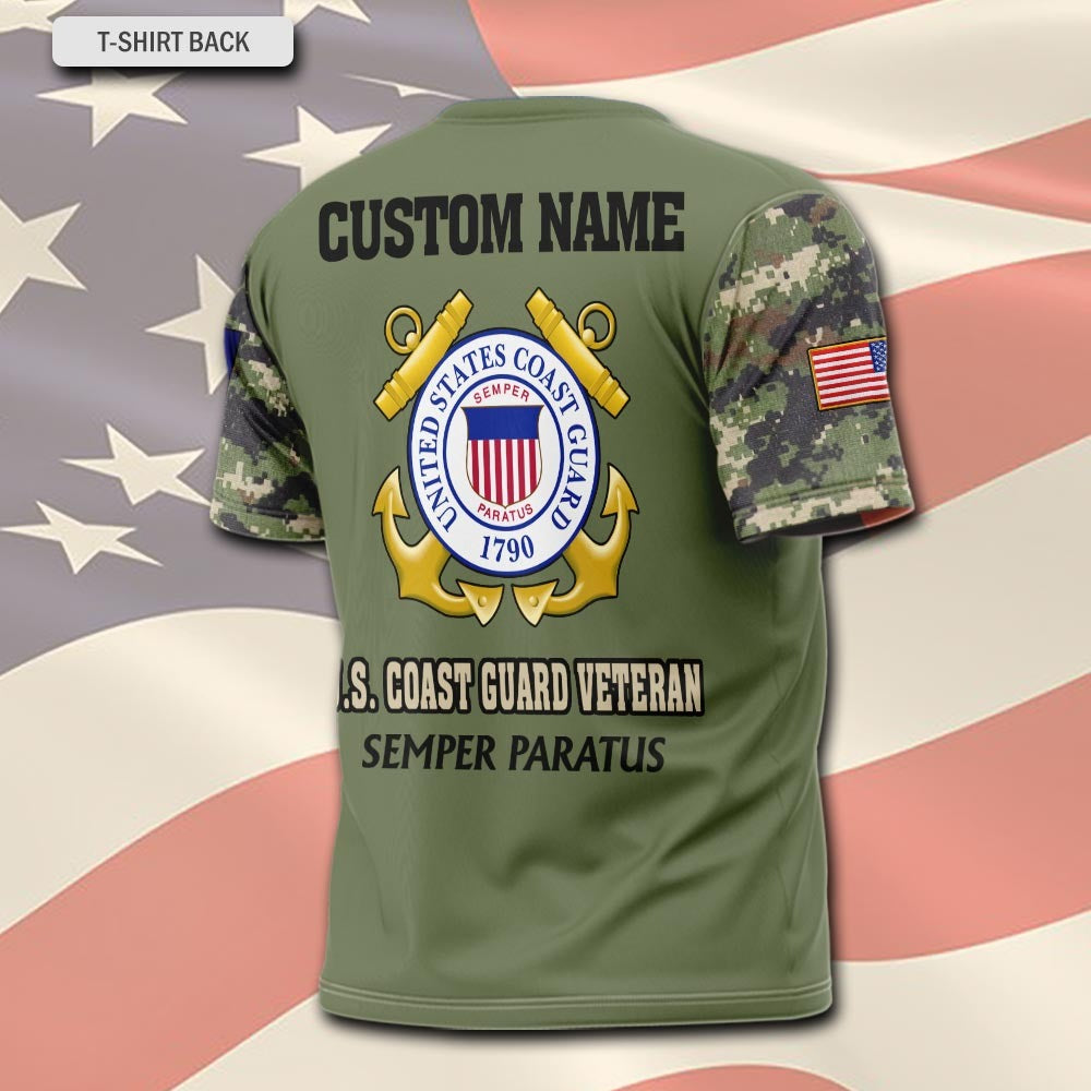 U.S Coast Guard – T-shirt – Camo Sleeve Heritage