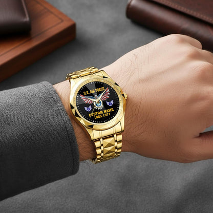 US Air Force – Diamond-Cut Bezel Watch – Eagle Honor Dial