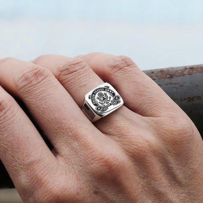 US Army – Engraved Men's Ring – Military Honor Cross Ring