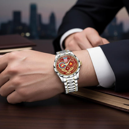 US Marine Corps – Diamond-Cut Bezel Watch – Patriot Guardian Dial
