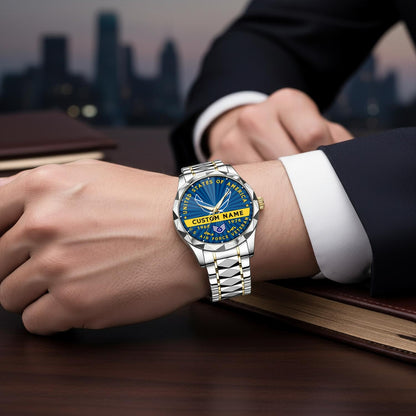 US Air Force – Diamond-Cut Bezel Watch – Liberty Star Crest