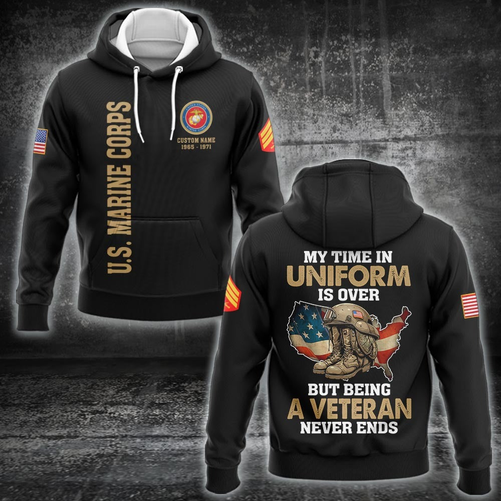 U.S Marine Corps – T-shirt – Veteran Never Ends