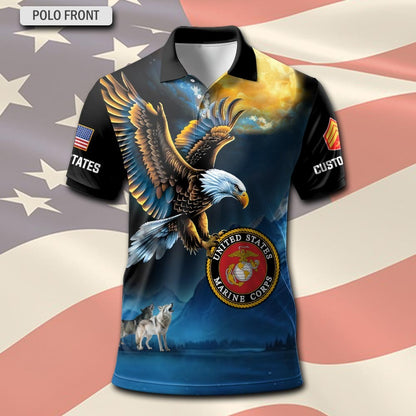 U.S Marine Corps – T-shirt – Golden Moon Eagle
