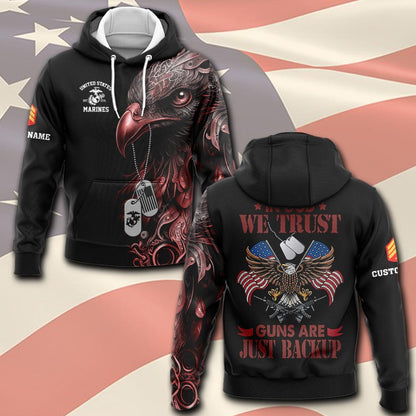 U.S Marine Corps – T-shirt – IN GOD WE TRUST-GUNS ARE JUST BACKUP