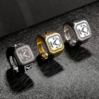 US Air Force – Engraved Men's Ring – Heritage Greek Crest