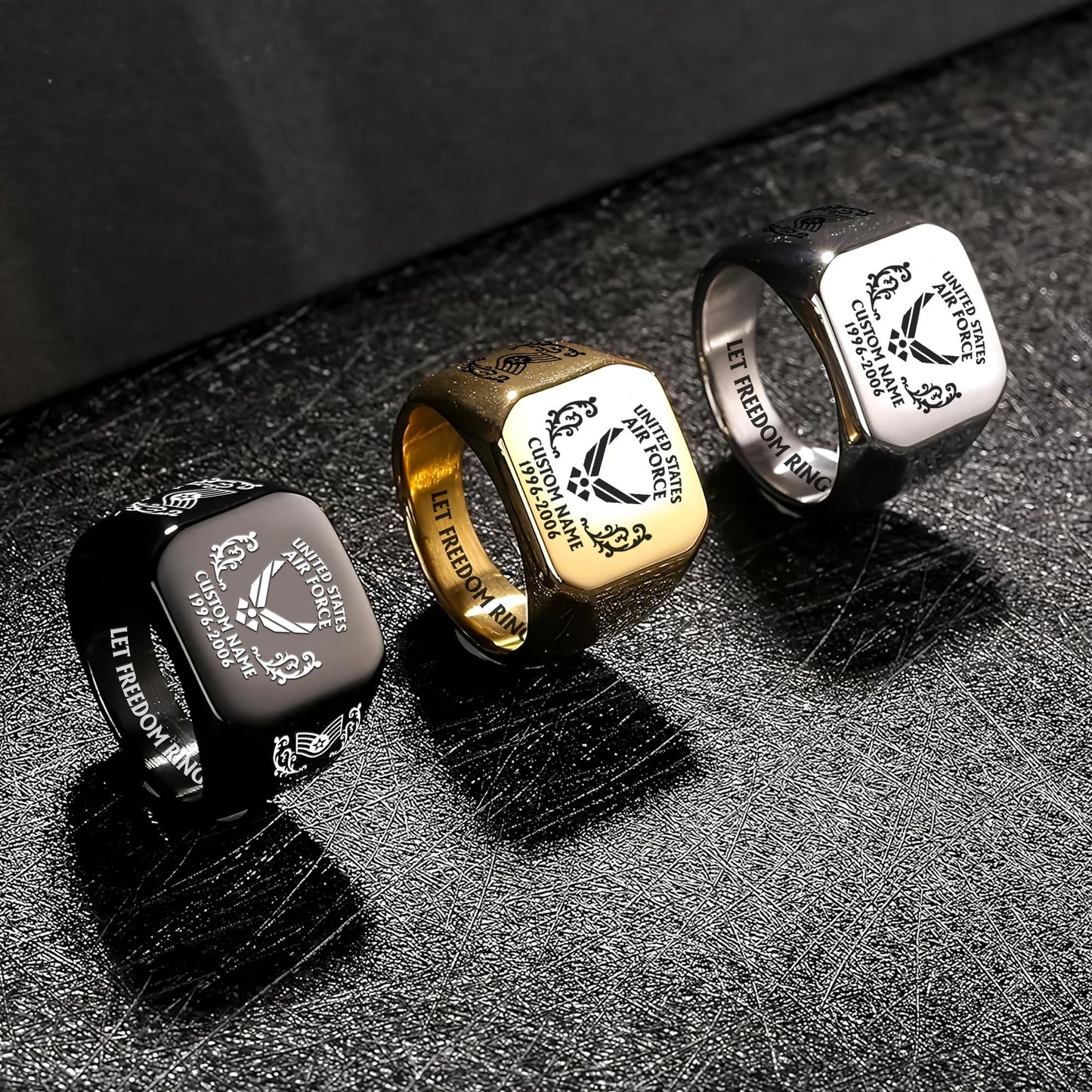 US Air Force – Engraved Men's Ring – Service Legacy Emblem