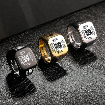 US Coast Guard – Engraved Men's Ring –  Service Legacy Emblem