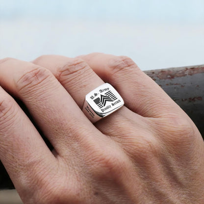 US Army – Engraved Men's Ring – Proud Service Crest
