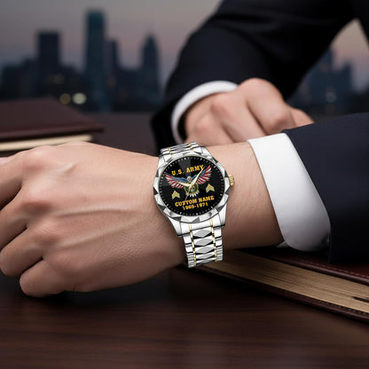 US Army – Diamond-Cut Bezel Watch – Eagle Honor Dial