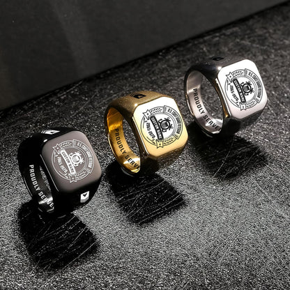 US Coast Guard – Engraved Men's Ring –  Patriot Eagle Crest