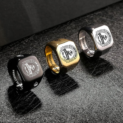 US Marine Corps – Engraved Men's Ring –  Patriot Eagle Crest