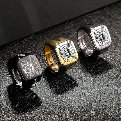 US Navy – Engraved Men's Ring – Veteran Skull Signet