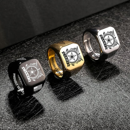 US Army – Engraved Men's Ring – Classic Military Signet