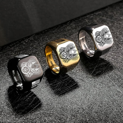 US Army – Engraved Men's Ring – Honor Guard Eagle