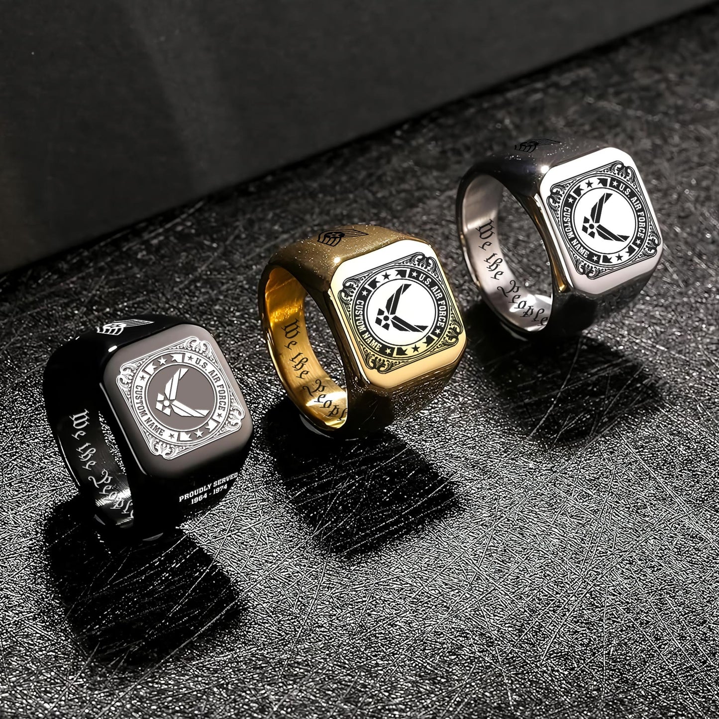 US Air Force – Engraved Men's Ring – Military Honor Seal