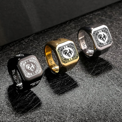 US Marine Corps – Engraved Men's Ring –  Military Honor Seal