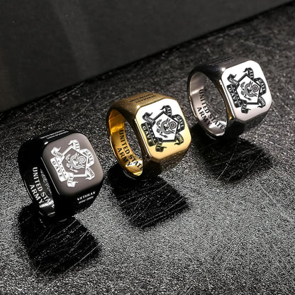 US Army – Engraved Men's Ring – Honor Star Crest