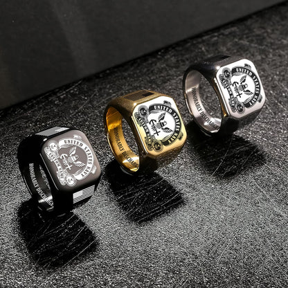 US Navy – Engraved Men's Ring – Military Honor Cross Ring