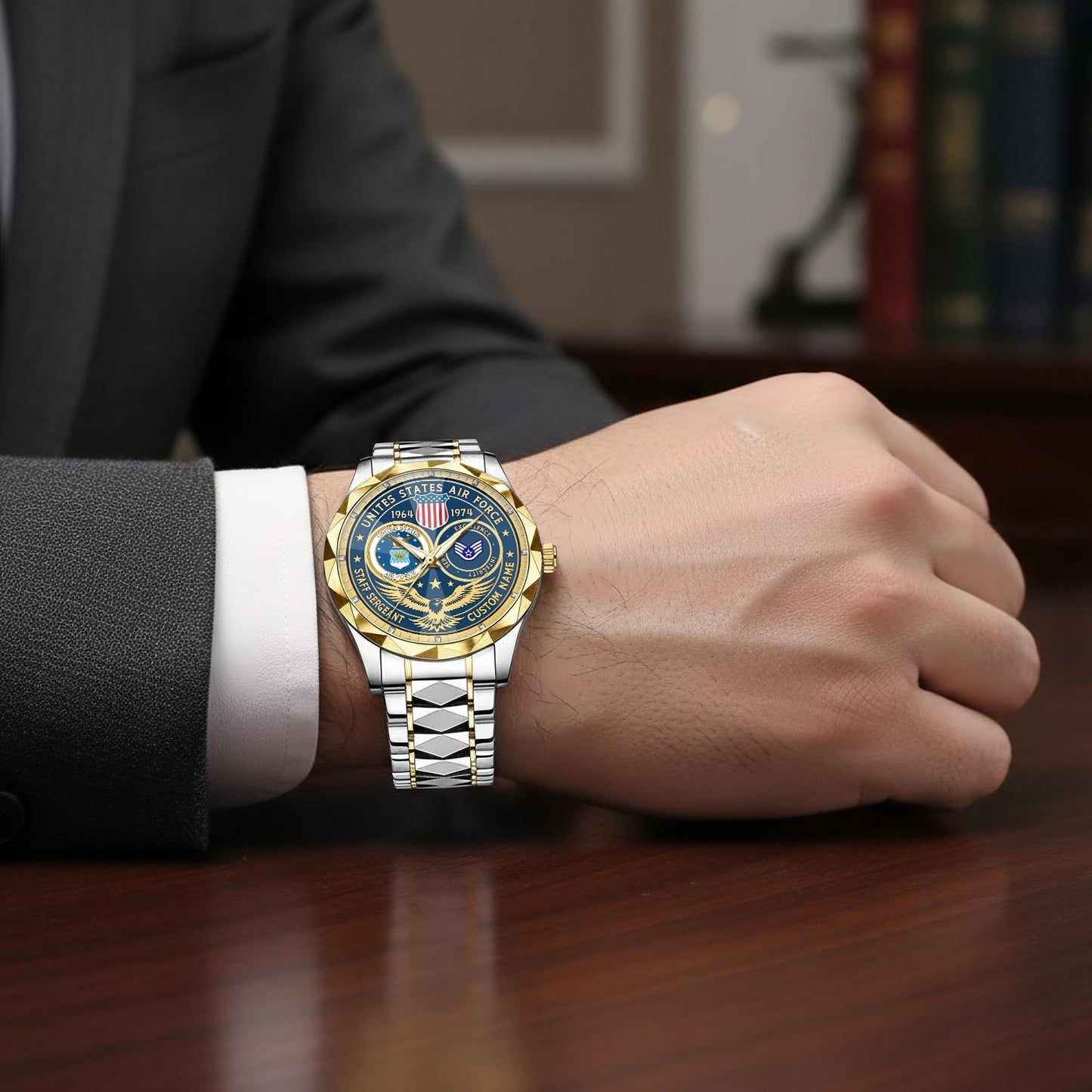 US Air Force – Diamond-Cut Bezel Watch – Forever Service Crest
