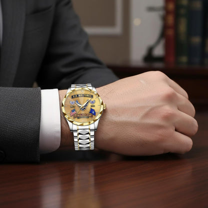 US Air Force – Diamond-Cut Bezel Watch – Golden Heritage Crest