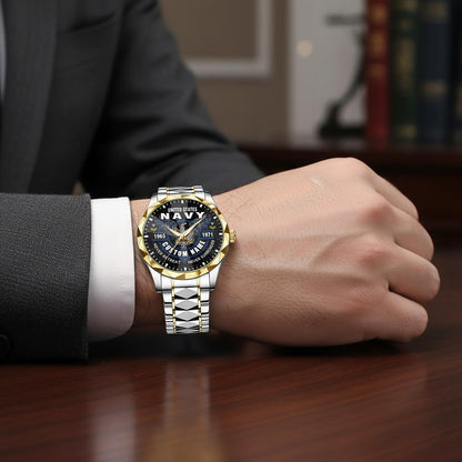 US Navy – Diamond-Cut Bezel Watch – Commemorative Valor Dial