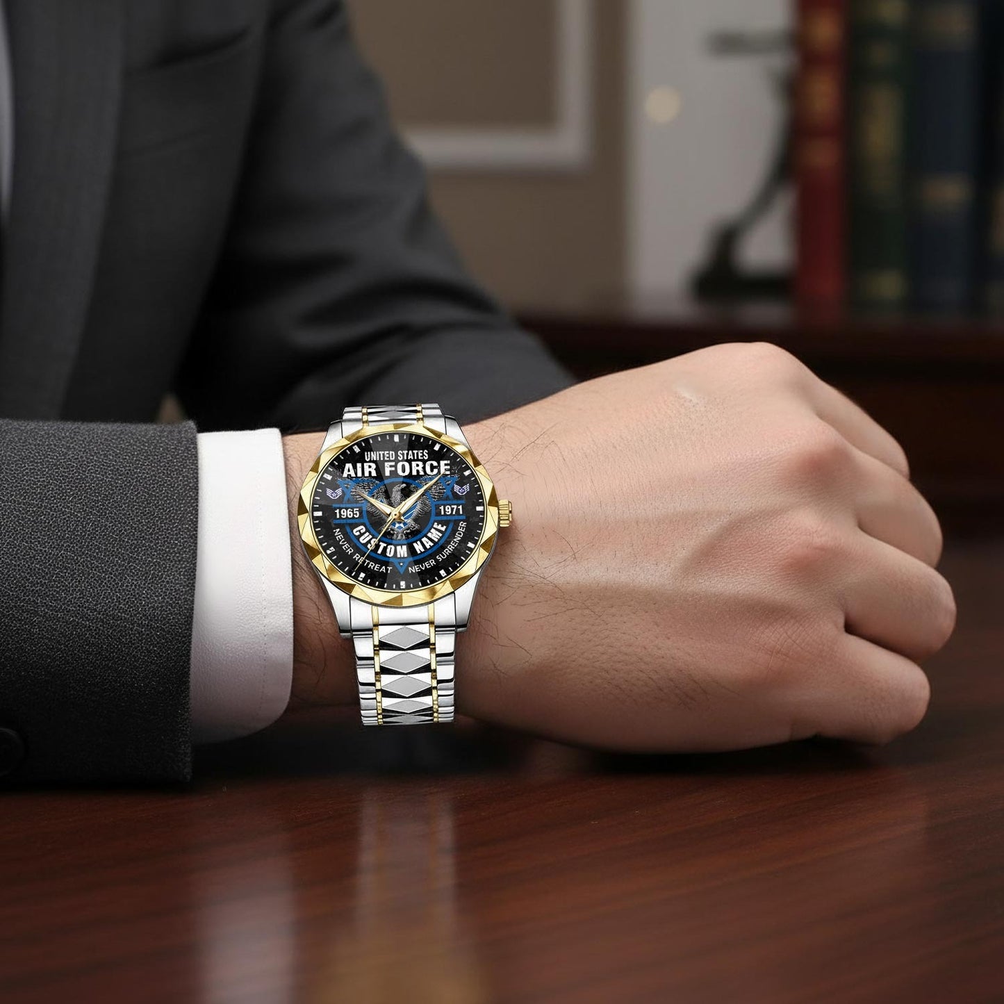 US Air Force – Diamond-Cut Bezel Watch – Commemorative Valor Dial