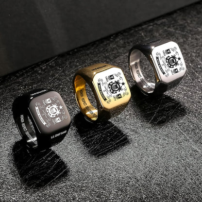 US Coast Guard – Engraved Men's Ring –  Heritage Scroll Crest