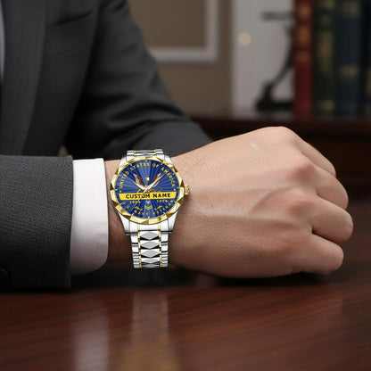 US Navy – Diamond-Cut Bezel Watch – Liberty Star Crest