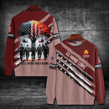 U.S Marine Corps – T-shirt – YOU'LL NEVER WALK ALONE
