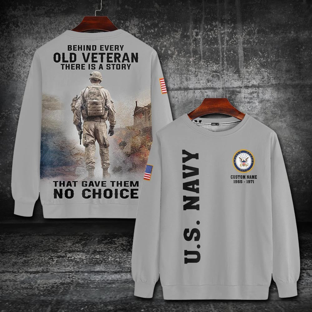 U.S Navy – T-shirt – BEHIND EVERY OLD VETERAN THERE IS A STORY
