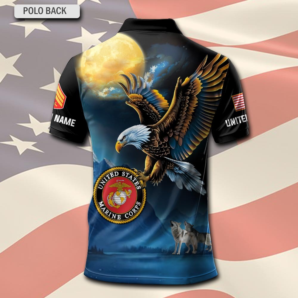 U.S Marine Corps – T-shirt – Golden Moon Eagle