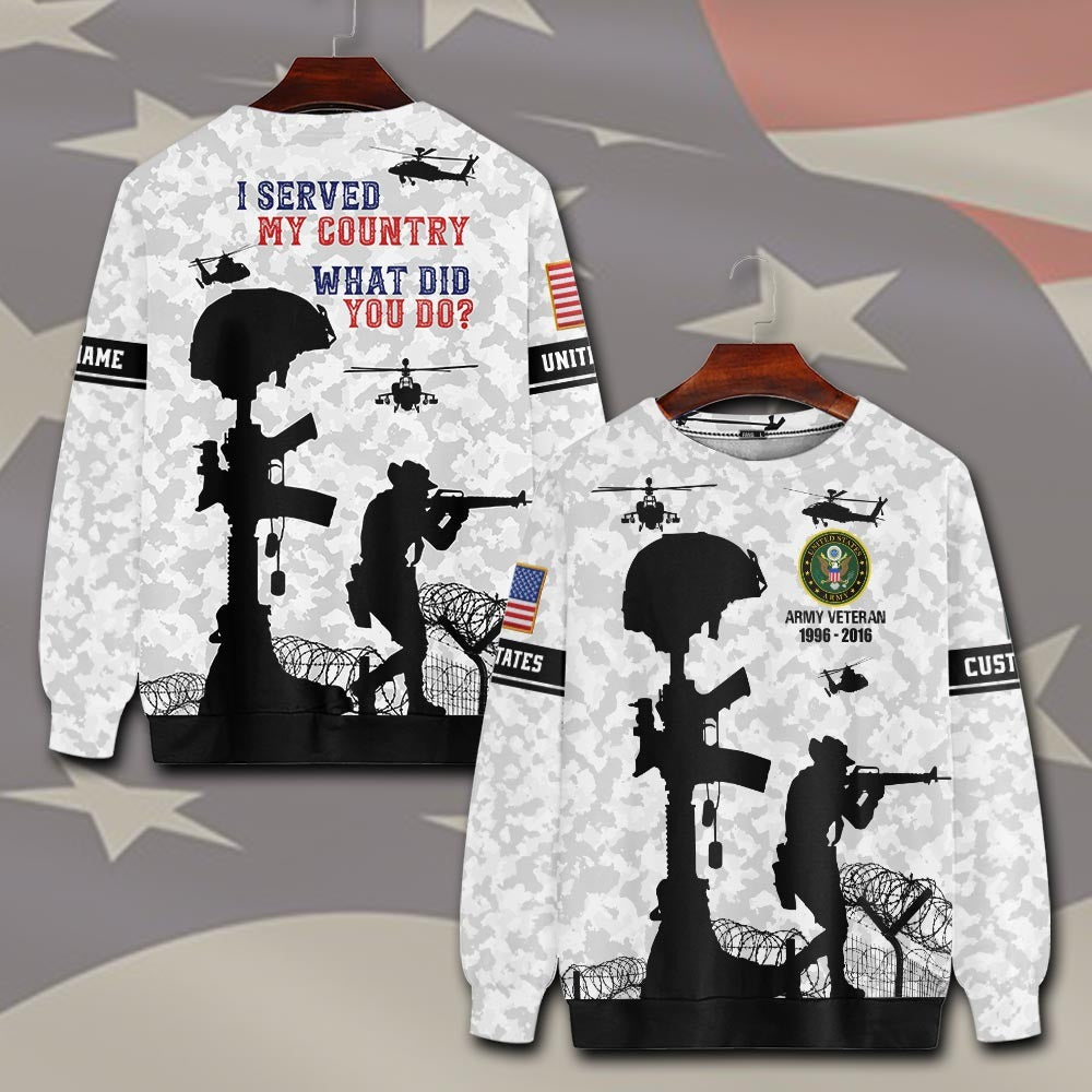 U.S Army – T-shirt – I SERVED MY COUNTRY.WHAT DID YOU DO?
