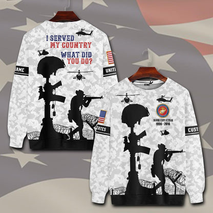 U.S Marine Corps – T-shirt – I SERVED MY COUNTRY.WHAT DID YOU DO?