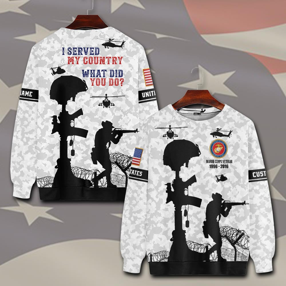 U.S Marine Corps – T-shirt – I SERVED MY COUNTRY.WHAT DID YOU DO?