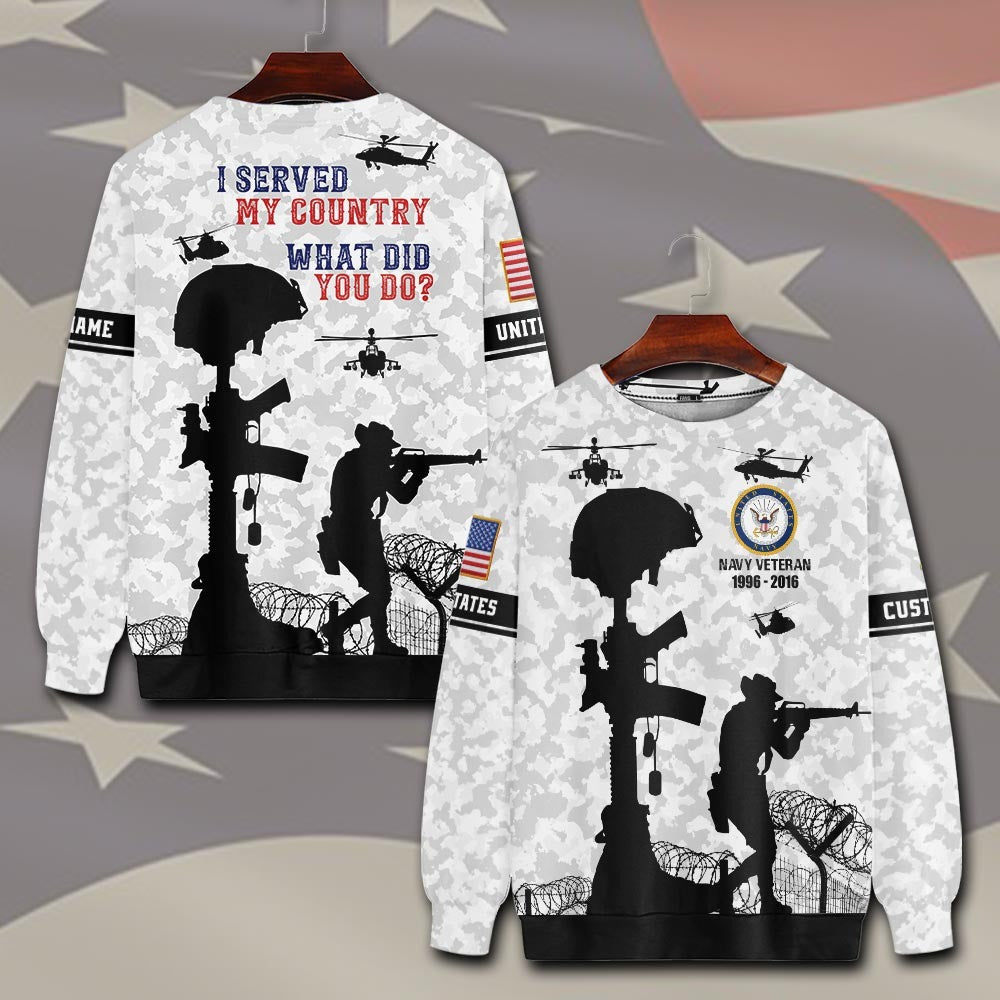 U.S Navy – T-shirt – I SERVED MY COUNTRY.WHAT DID YOU DO?