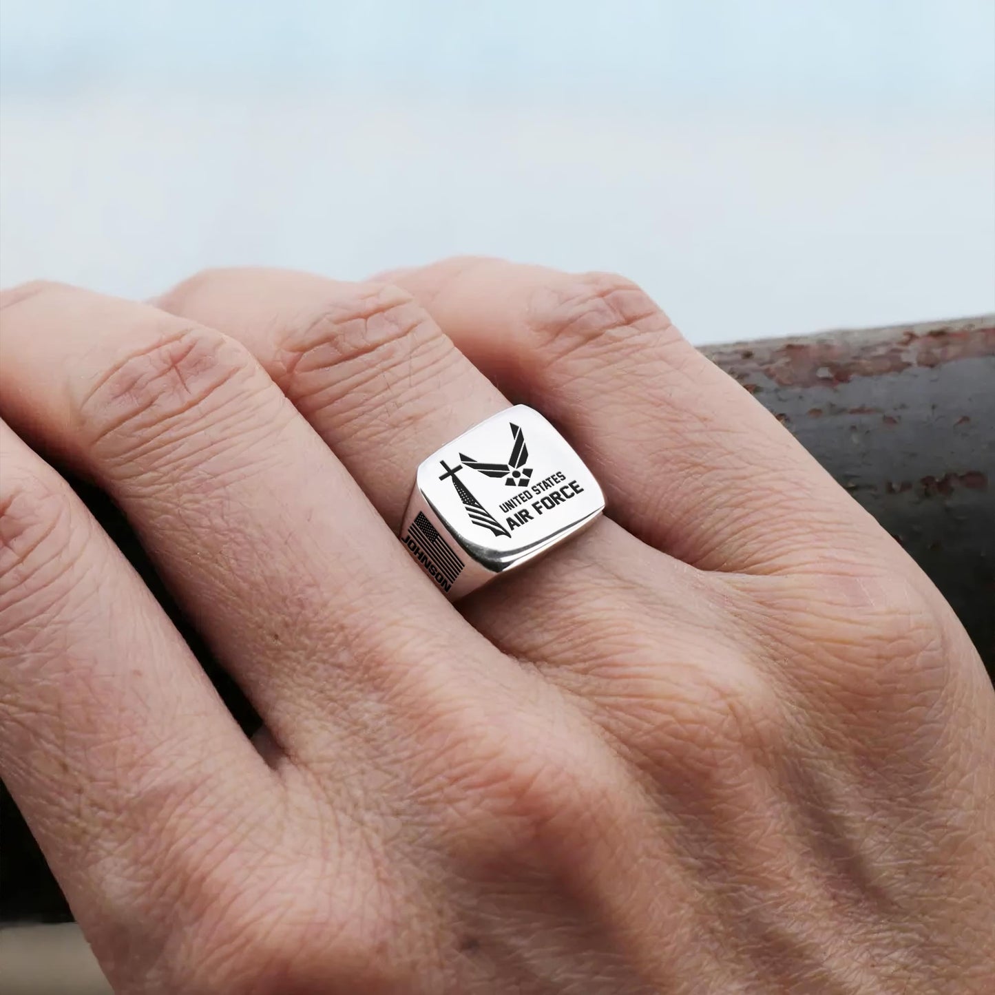 US Air Force – Engraved Men's Ring – Sacred Honor Signet