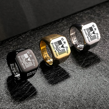 US Navy – Engraved Men's Ring – Proud Service Crest